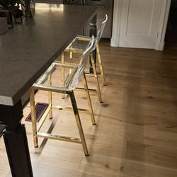 2 Gold Accented Counter/bar Stools 