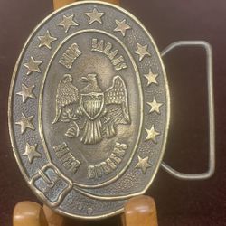 Aunt Sarahs Dine O Rama Eagle Burgers Vtg Brass Buckle Lost Horse