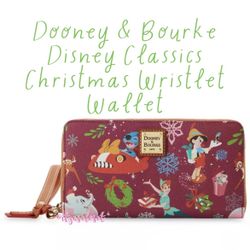 Dooney & Bourke Disney Classics Christmas Holiday Wristlet Wallet NWT