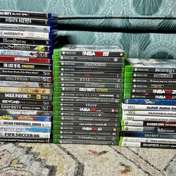 Lots of video games- PS4, Xbox One, Wii, PS3, PS2 and more