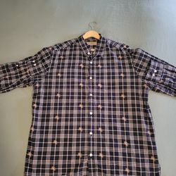Like NEW Burberry Plaid Button Down  XL Equestrian Knight Dress Shirt