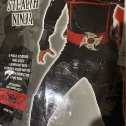 Stealth Ninja Costume Large 10-12