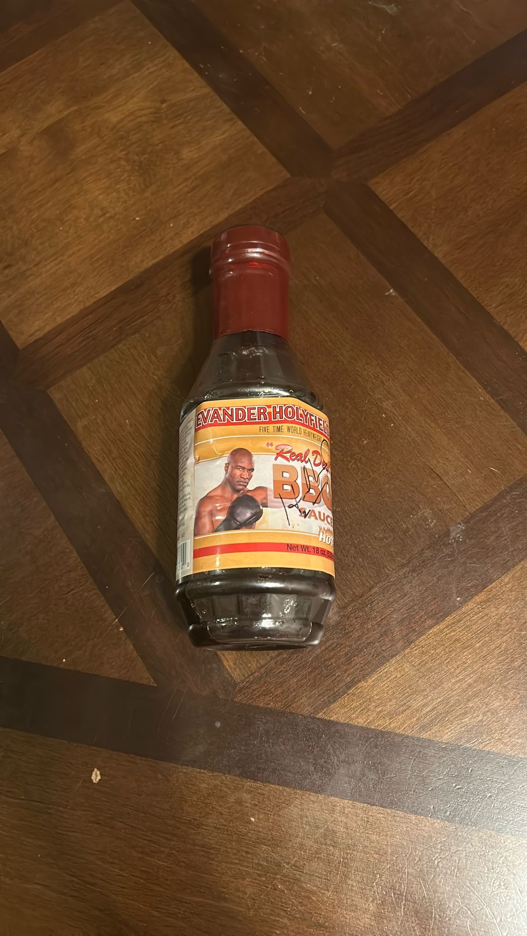 Evander Holyfield Signed Autograph Bbq Sauce RARE ..