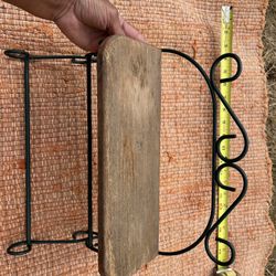 Green Metal Rack With Wooden Shelf 