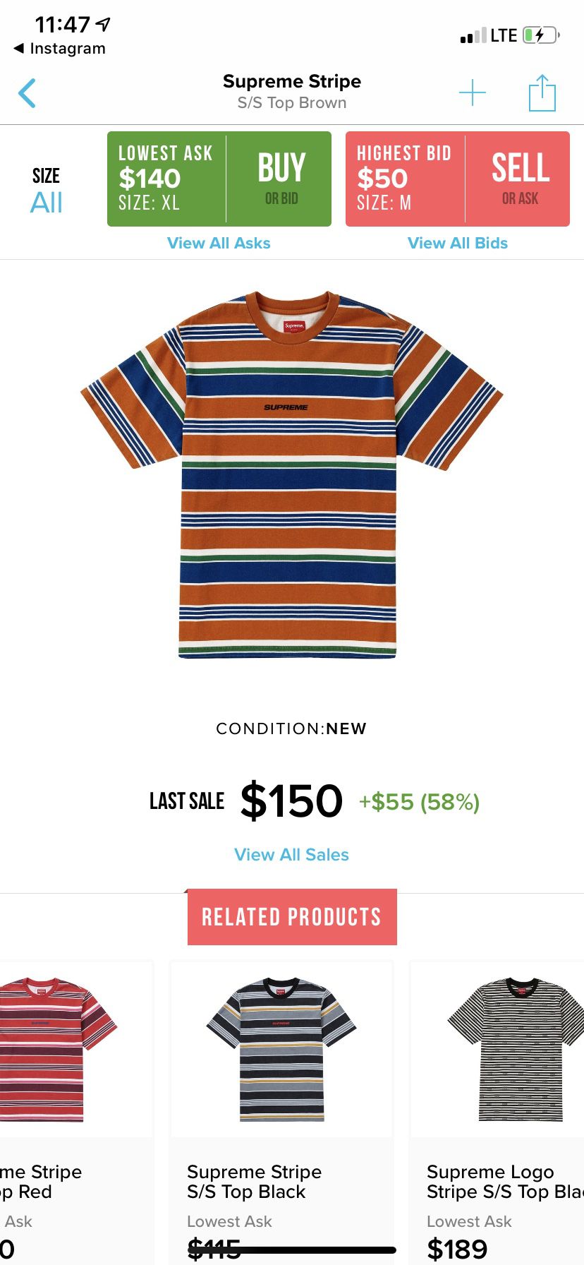 Supreme striped shirts brand new median got all colors