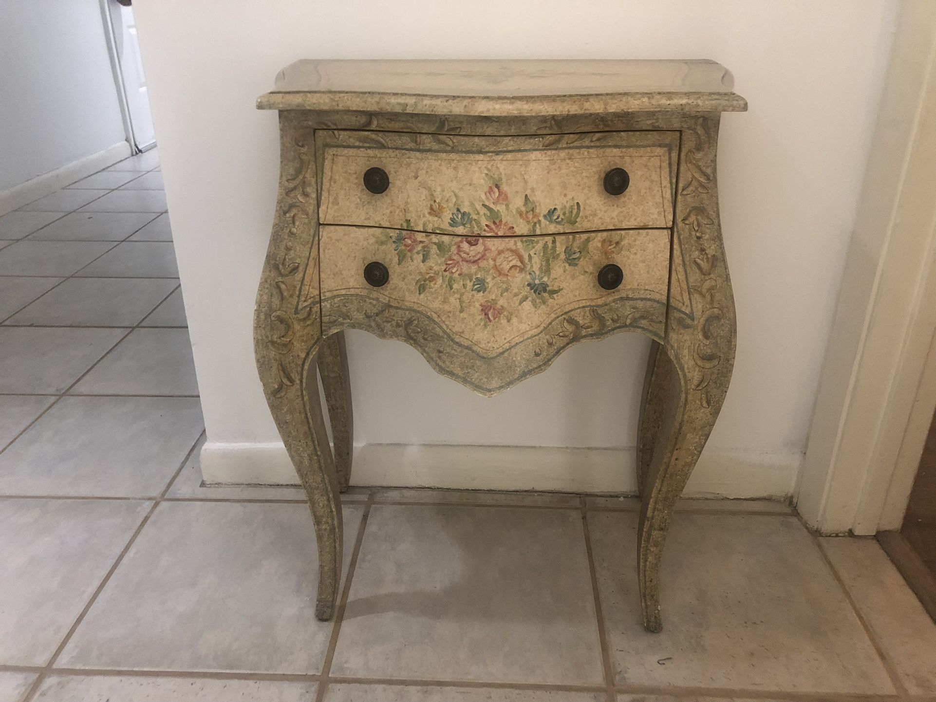 Vintage Hand Painted Collezione Europa Venetial Style Chest Of Drawers