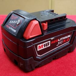 Milwaukee 18V M18 Red Lithium XC 5.0Ah Battery Pack - Extended Capacity - Battery Only - No Charger - No Tool - Working 
