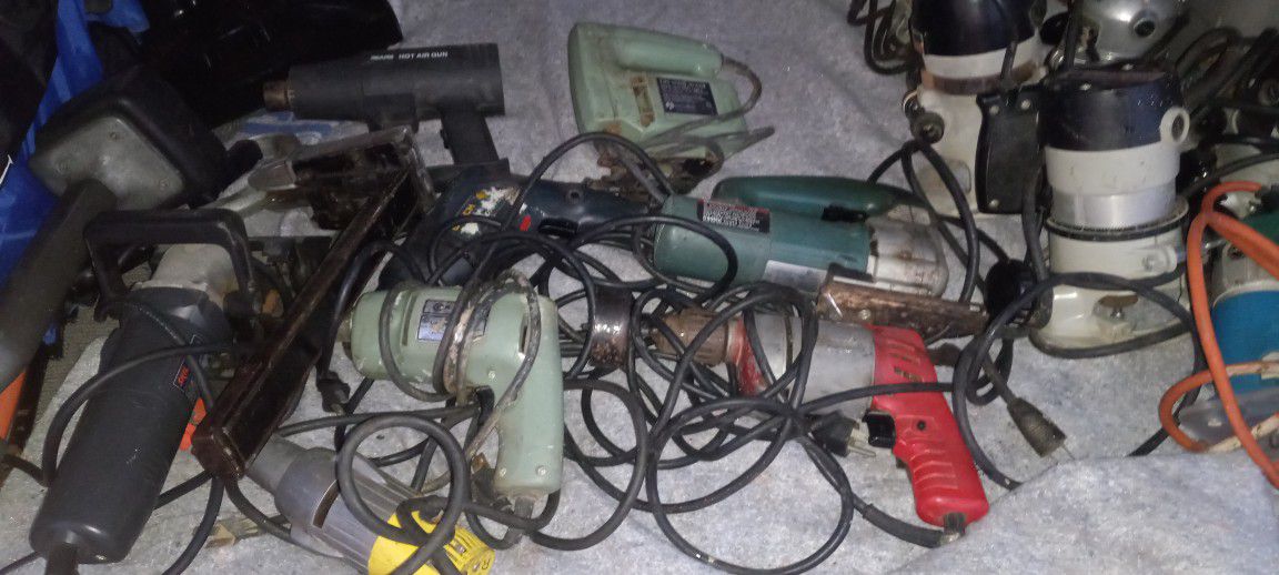 Nail Guns, Saws, Routers, Drills, Assortment Of Power Tools Ask For Prices