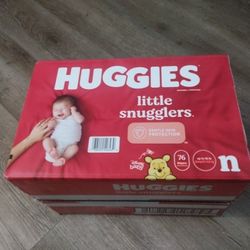 Huggies Little Snugglers Diapers For Sale (1 Box With 76 Diapers)