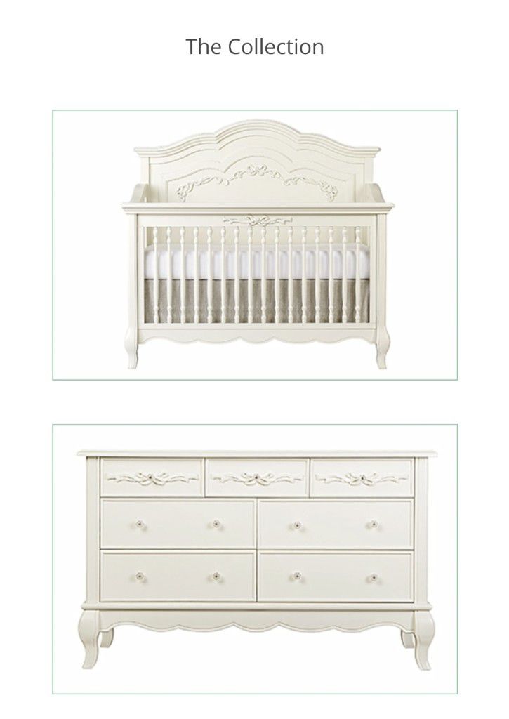 Evolur Aurora Nursery Crib And Double Dresser. Still In Box Brand New. Cream White