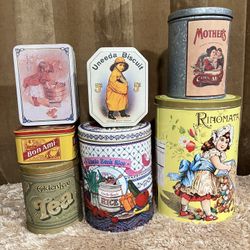 vintage container empty 7 pieces 