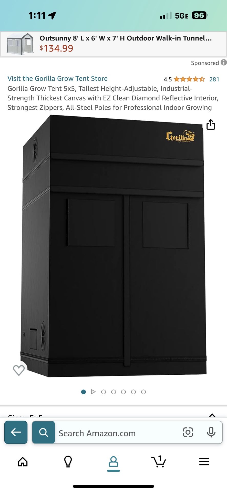 Gorilla Grow Tent In Awesome Shape! 5’ X 5’