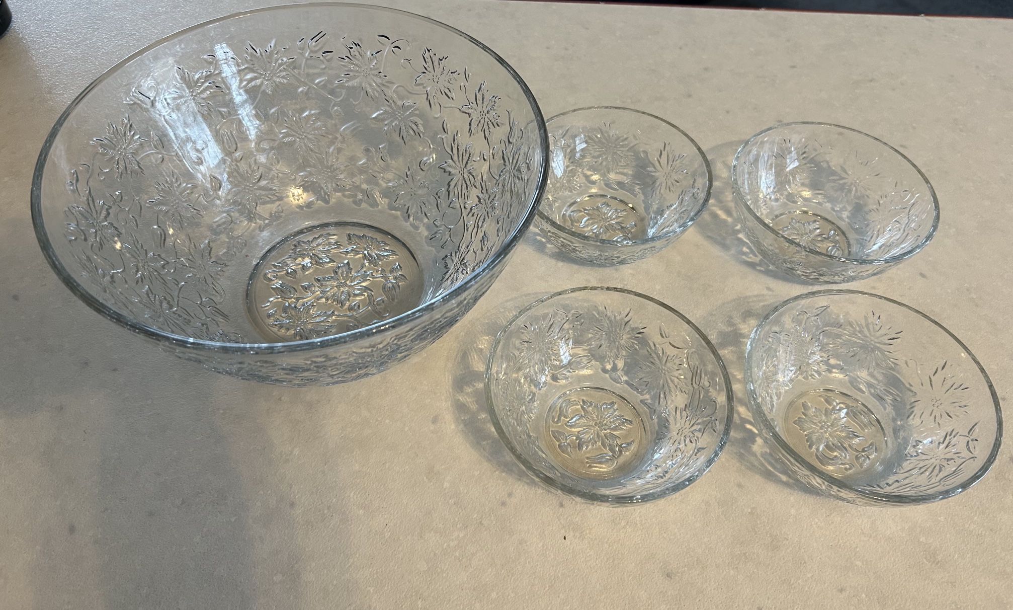 Vintage Princess House Salad Bowl/serving Bowl Set