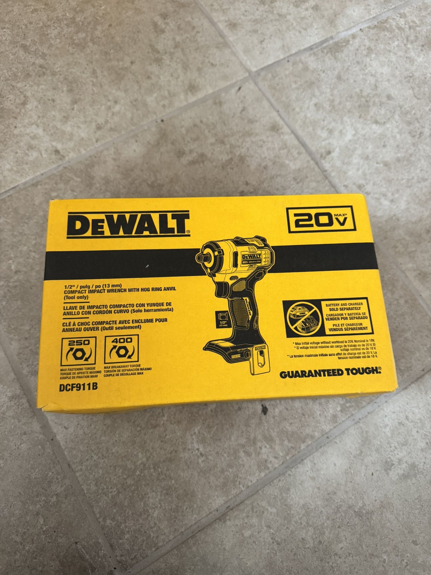 Dewalt DCF911B 20V Max 1/2 in. Cordless Impact Wrench - Tool Only