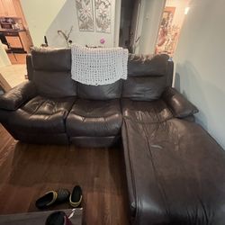 Leather Reclining Chaise Couch