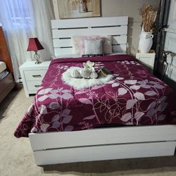 Bed Full Size Nightstand With Matress New 