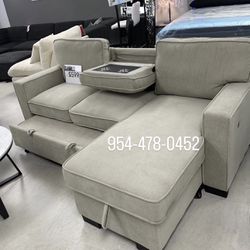 Light Grey Sofa Sleeper Sectional 🔥buy Now Pay Later 