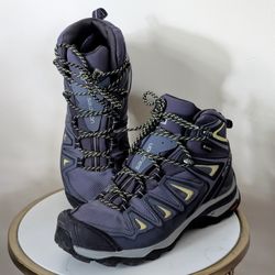 Salomón Women's x Ultra 3 mid GTX hiking Shoes Blue Gore-tex Size US 7 EUR 38 2/3