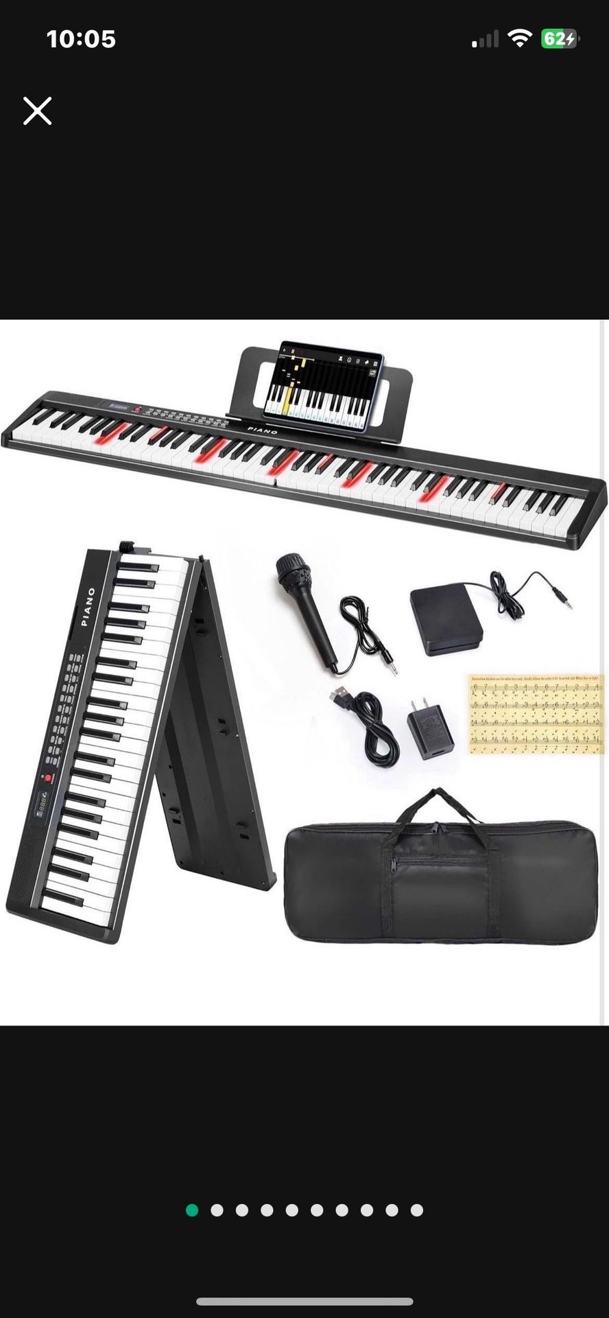 88 Key Foldable Piano With Microphone PRICE IS FIRM