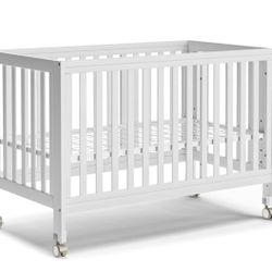 MAMAZING EvoNest Baby Crib - 11 in 1  Convertible Crib w/ Wheels (Color-White)