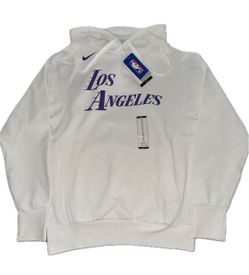 Nike Los Angeles Lakers City Edition White Pullover Hoodie Sweatshirt Mens XS