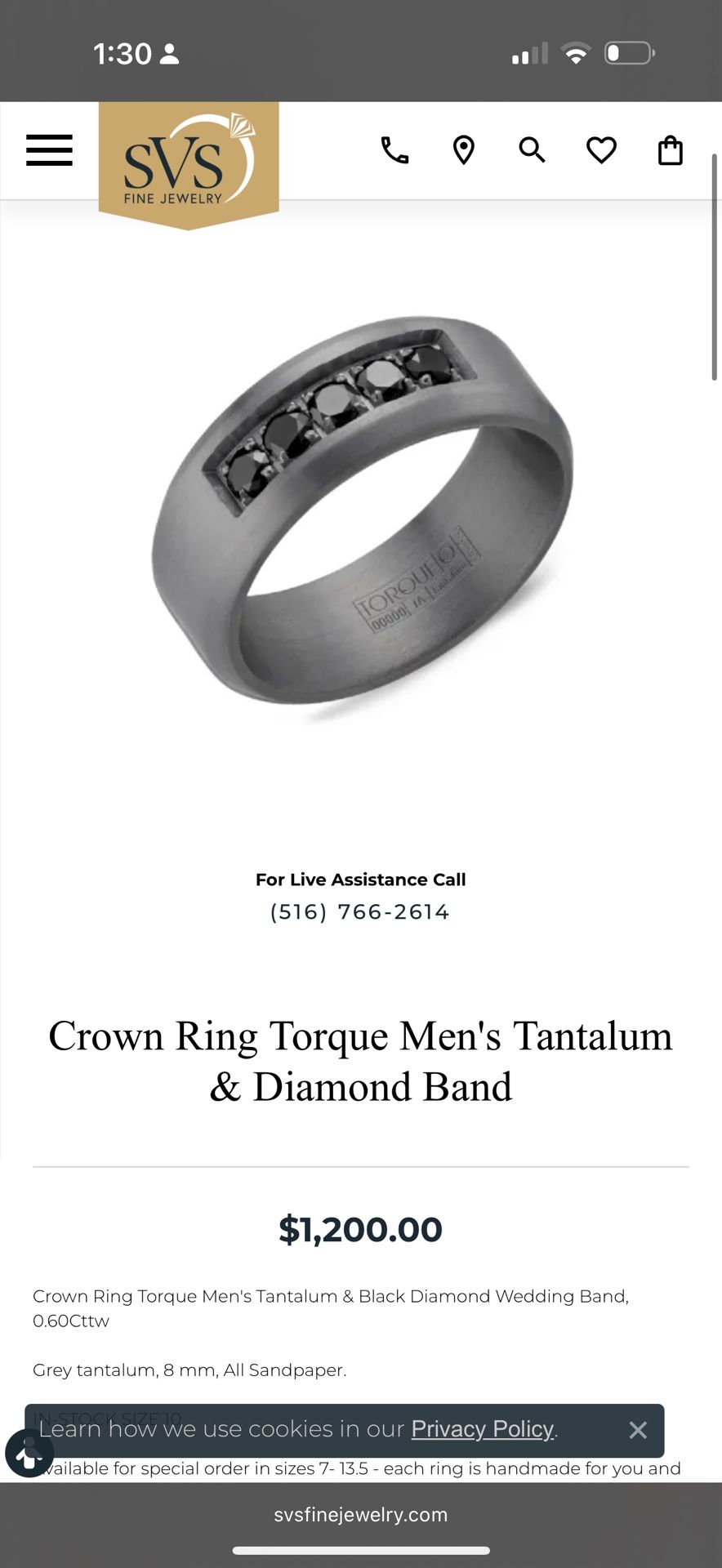 Tantalum Men’s Wedding Ring