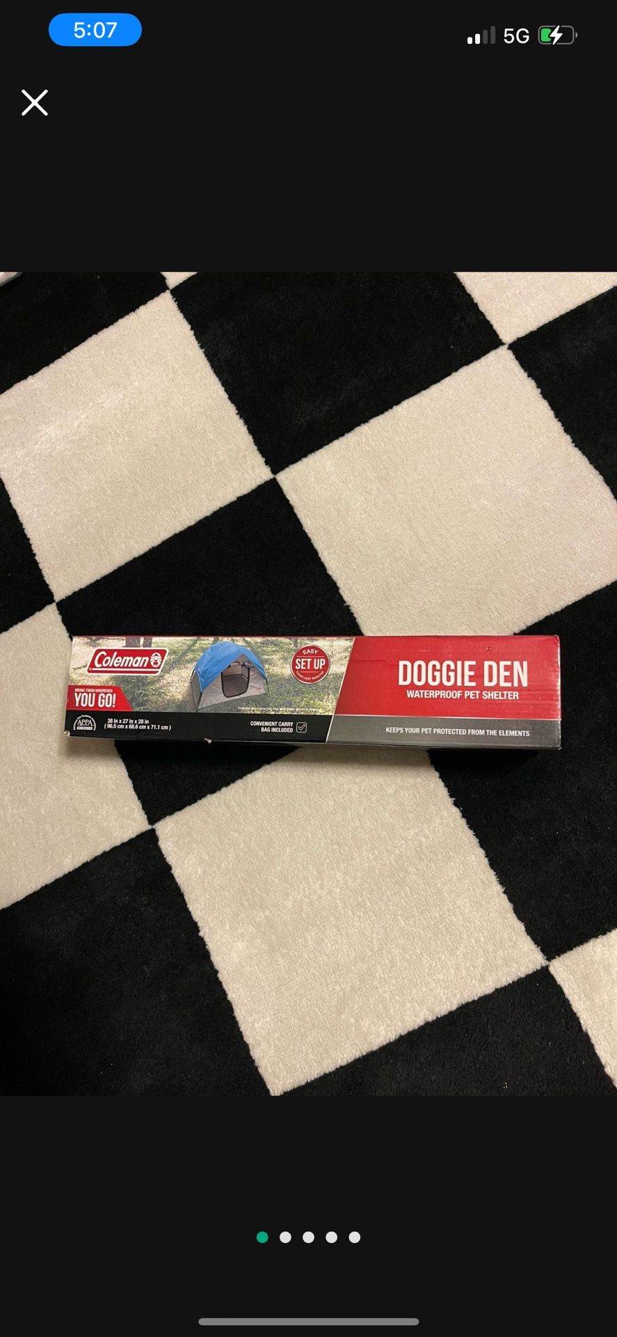 Coleman Doggie Den Waterproof Pet Shelter 38” X 27” X 28” tent