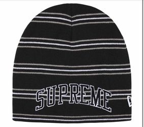 Supreme New era striped beanie black