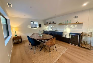 Dining room table and chairs- cb2