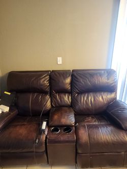 Leather Electric recliner couches