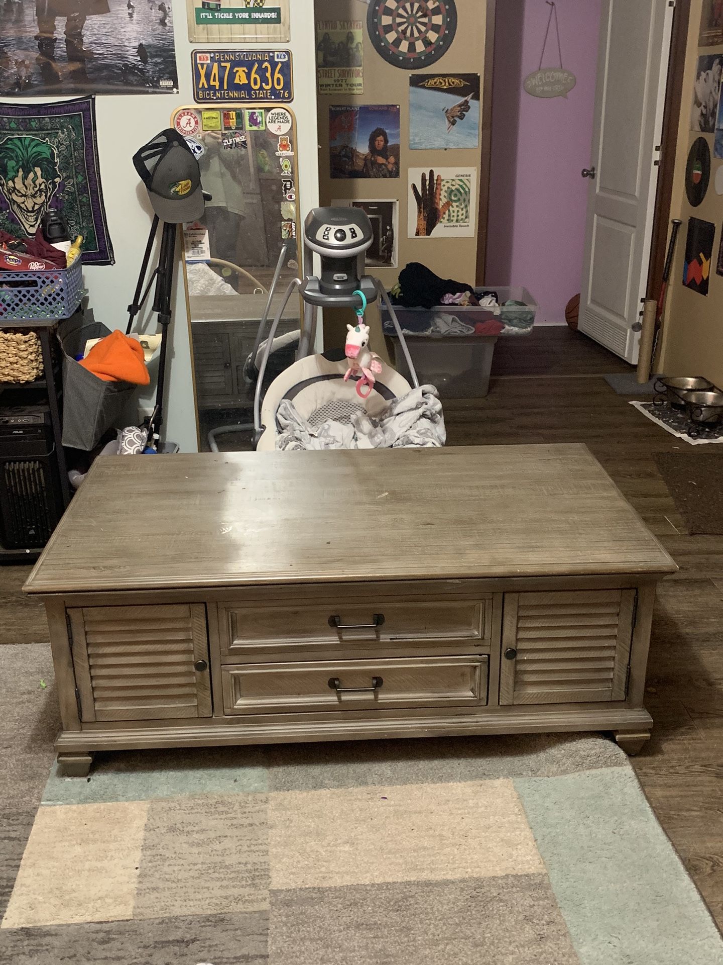 Grey Wood Rising Coffee Table