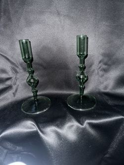 NIB Poketo  Glass Candlestick Holders - Set Of 2