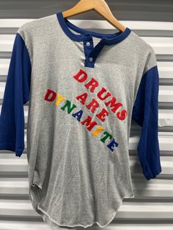 Men’s Size Medium Vintage Single Stitch 3/4 Sleeve Drums Shirt