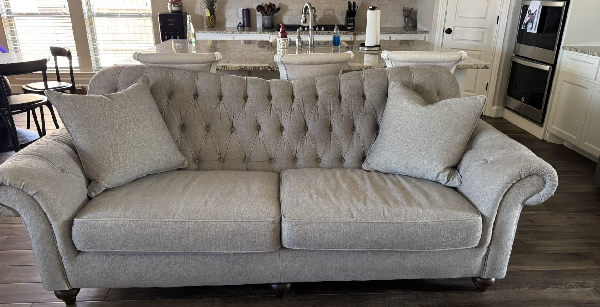 Gray Tufted Sofa