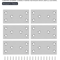 6PCS 3.11'' x 1.57'' Mending Plates, Flat Metal Bracket with Holes, Stainless Steel Connector for Wood Desk Chair Cabinet Drawer Closet Frame Furnitur