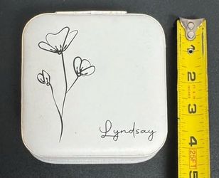 Small Travel Jewelry Organizer Case White Floral just $3