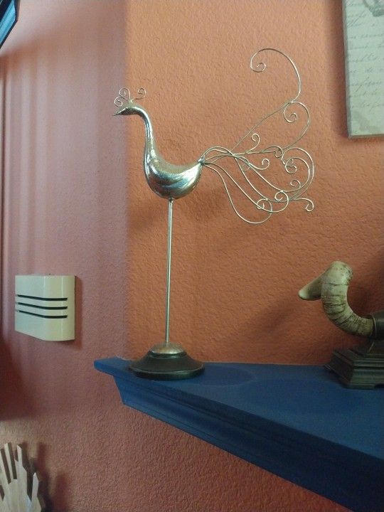 Silver Decorative Peacock