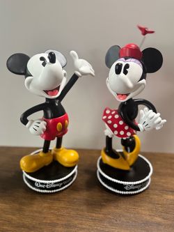 Disney Mickey and Minnie Mouse Bobble Head Figure Set
