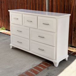 Solid Wood White 7 Drawer Dresser