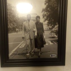 Wife Of Jackie Robinson.   Rachel Robinson. Autograph Framed Photo 