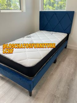 Twin size bed frame with mattress