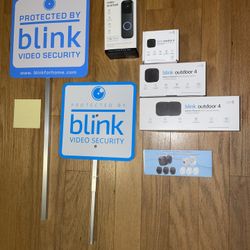 Blink video doorbell camera with 4 extra cameras and accessories for home video surveillance. Like new condition. For pickup in Carrollwood. Cash only