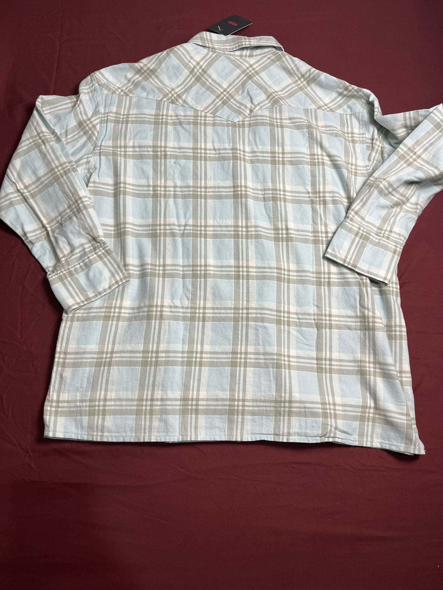 Levi's Men's Western Classic Fit  checkerboard,   gray, Sky Blue , White  (M) 