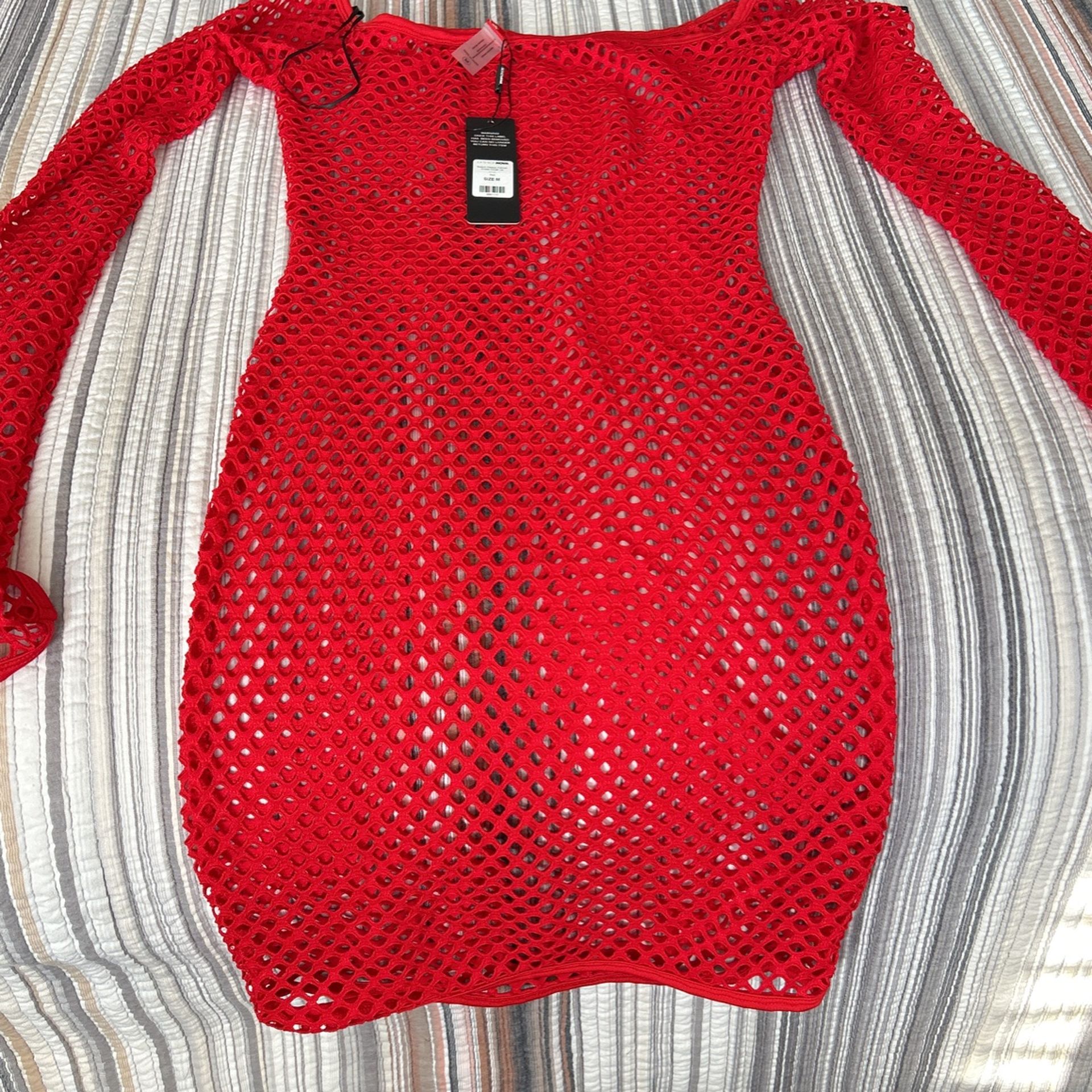 Dress Fishnet RED