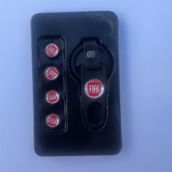 4 ~ Fiat Black Air Valve Caps 