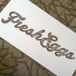 Fresh Eggs Written Rusty Metal Vintage Sign 