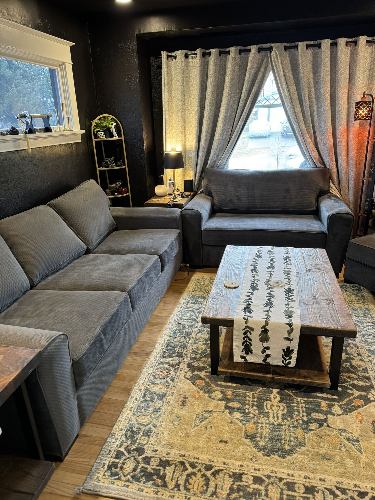 Living Room Set: Couch + Loveseat + Ottoman