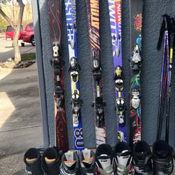 Variety Of Skis And Boots