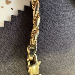 14k Gold Rope Bracelet 