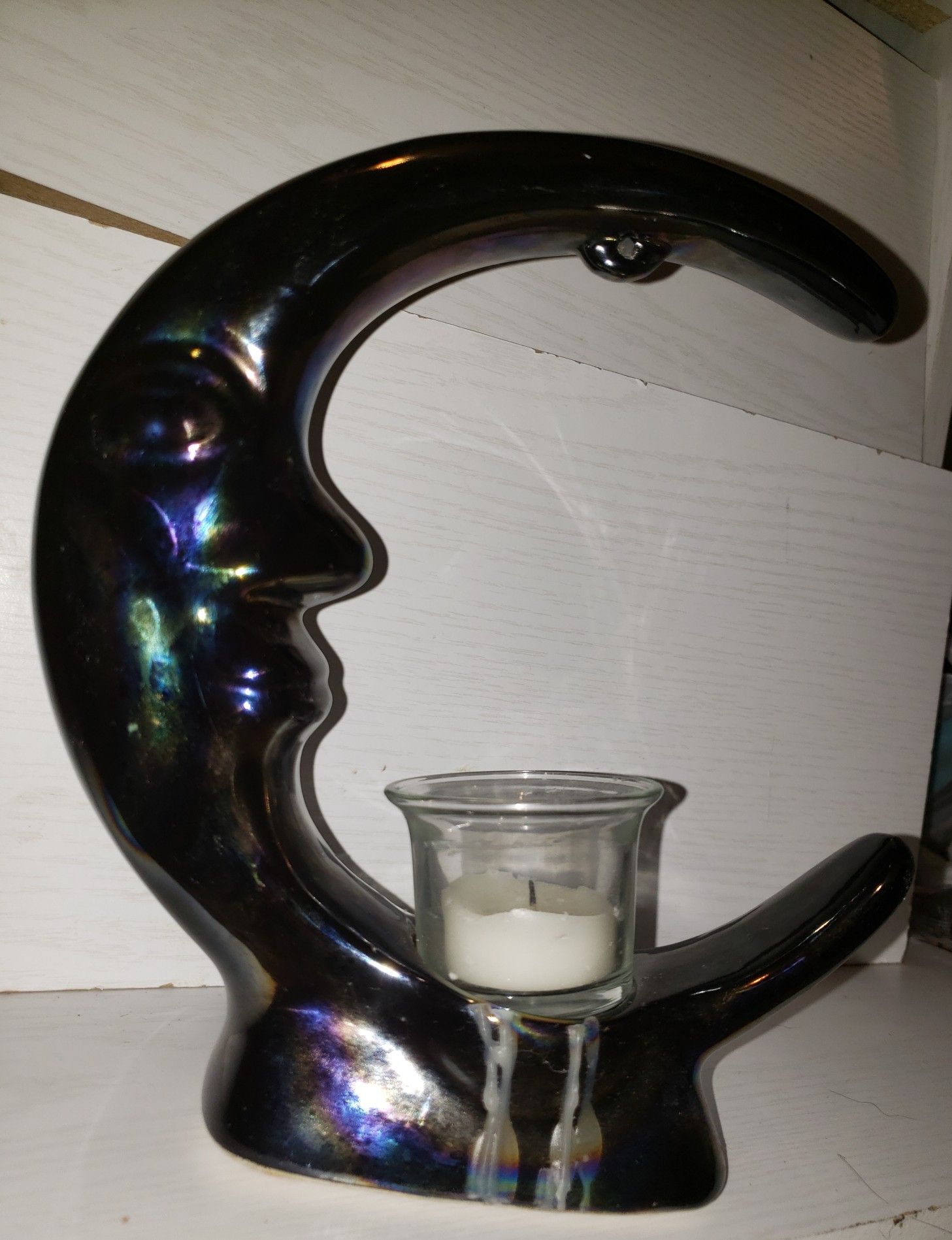 Moon candle holder